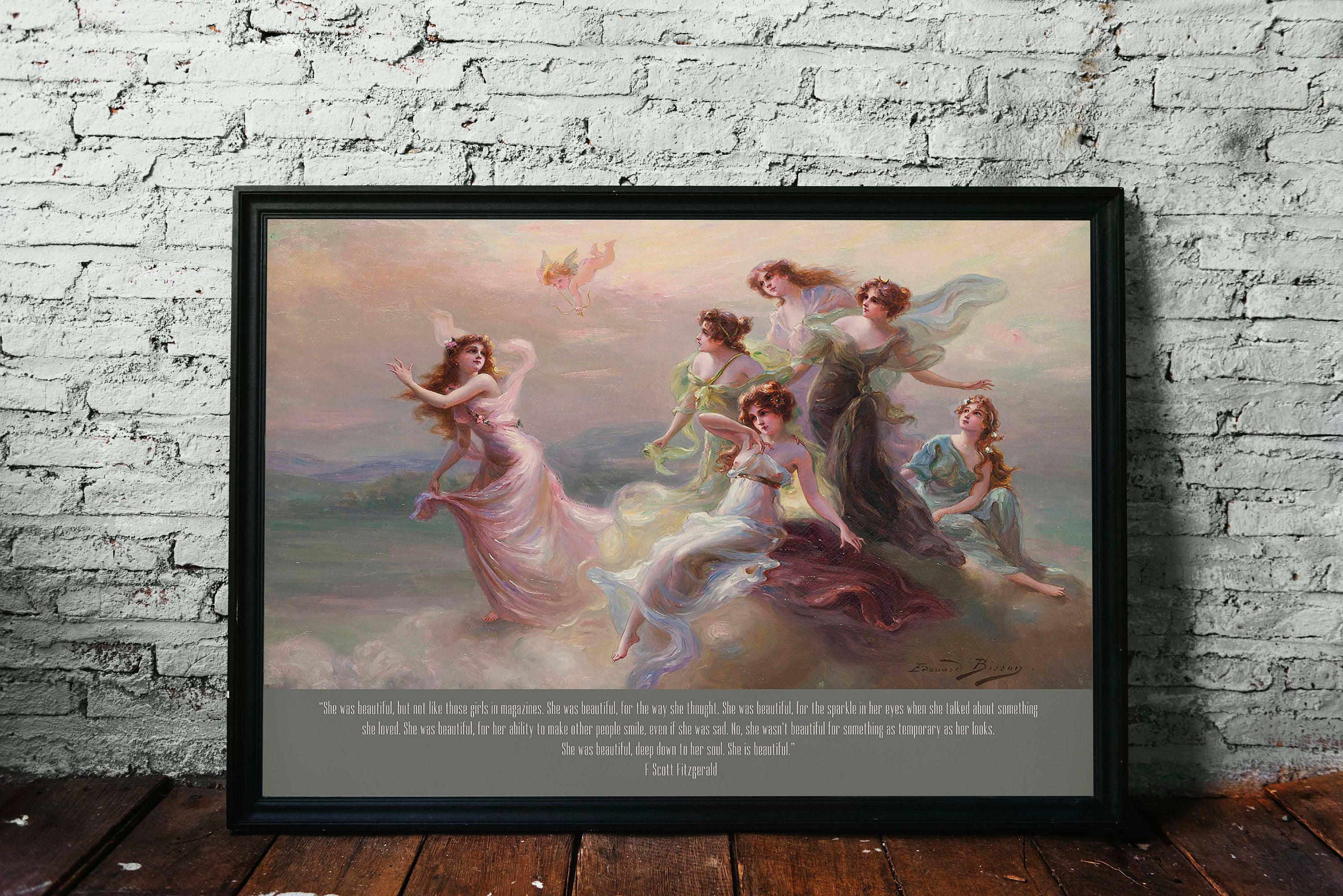 F Scott Fitzgerald She Was Beautiful and Edouard Bisson Fine Art Print, Dance of the Nymphs