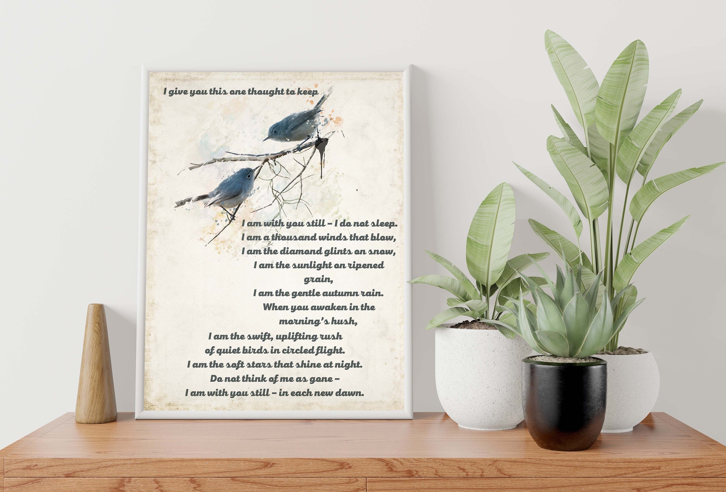 I Give You This One Thought To Keep Native American Prayer Quote Print With Watercolor Birds