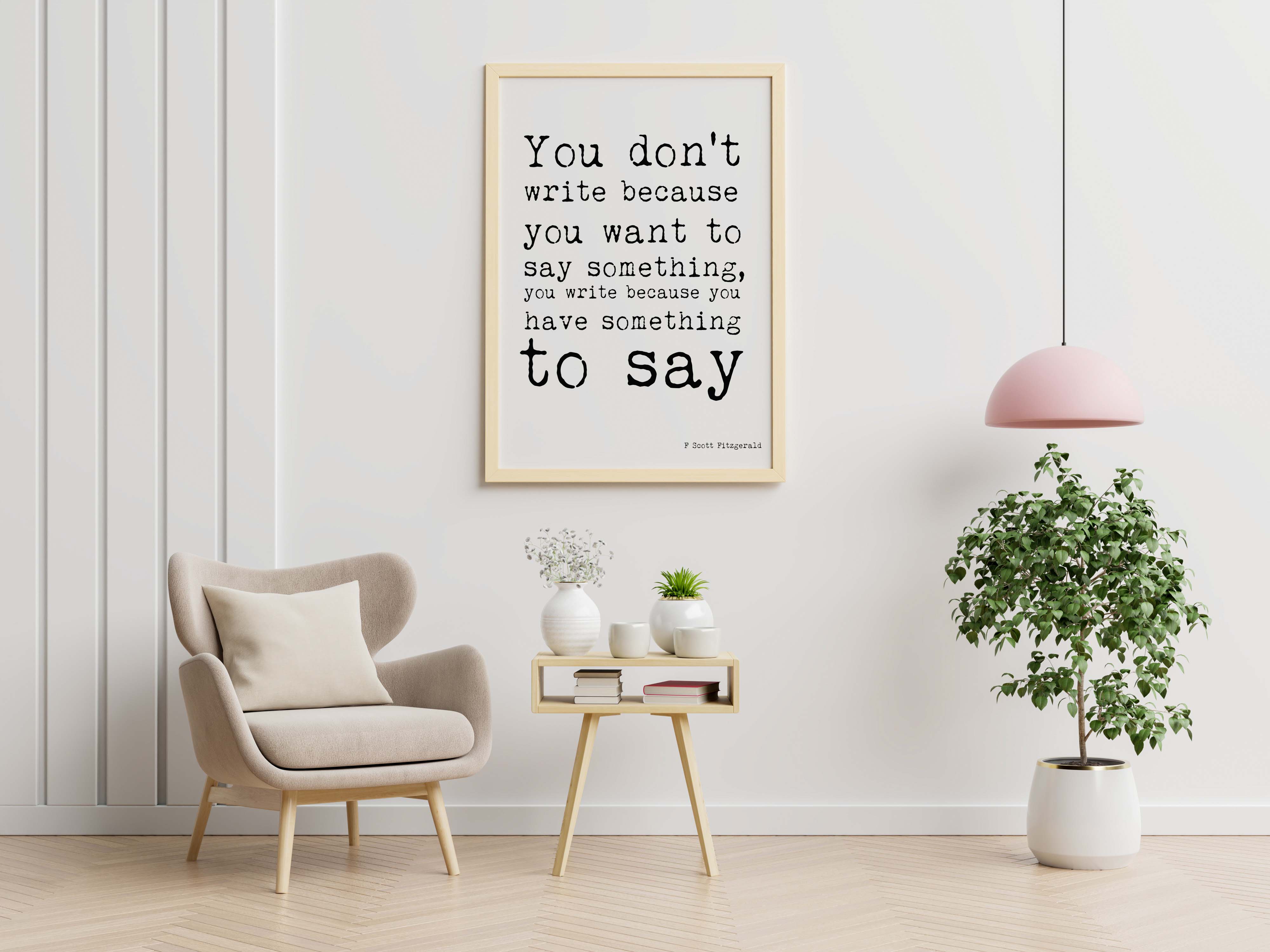 F Scott Fitzgerald Writing Quote Print