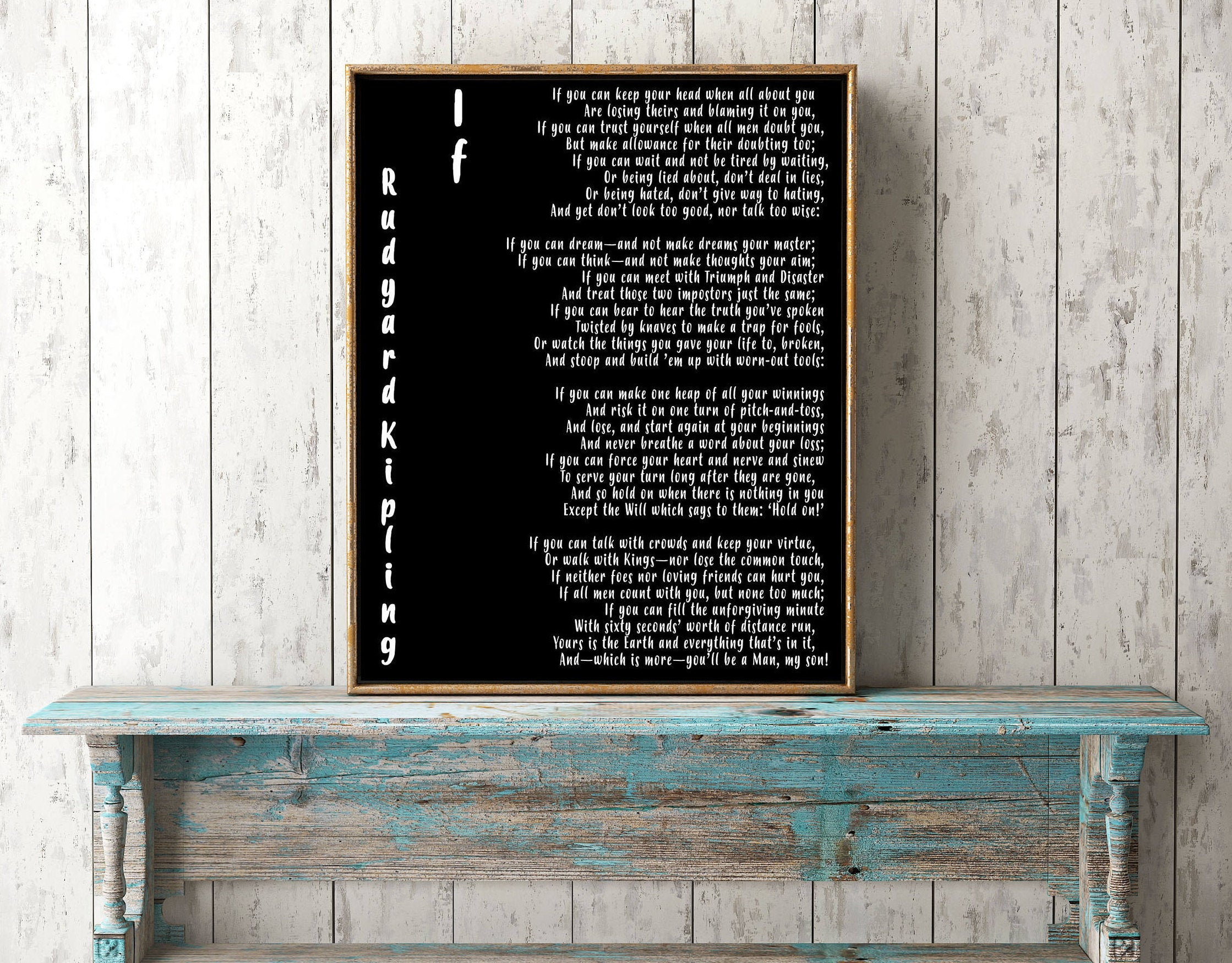 If Rudyard Kipling Art Print - BookQuoteDecor