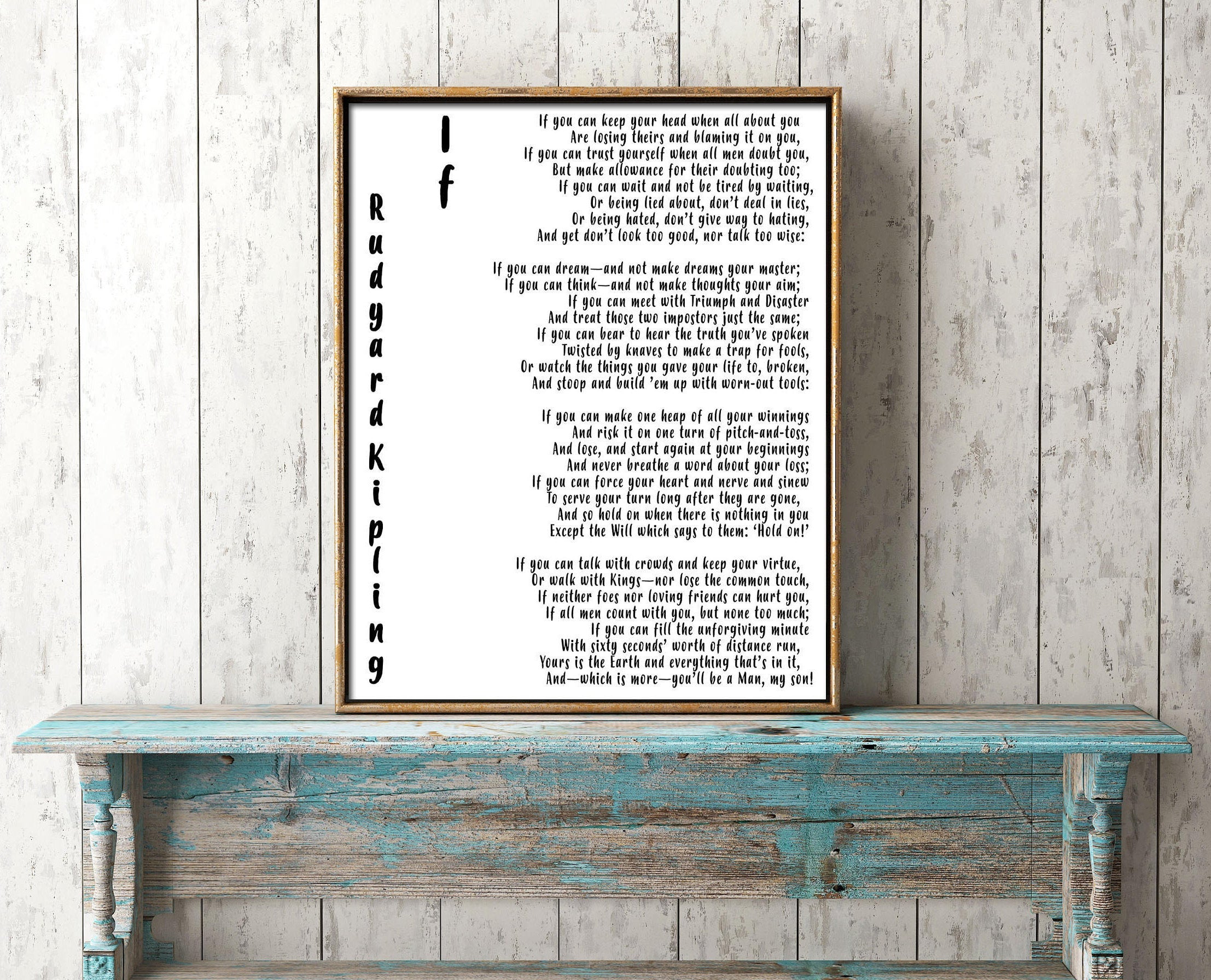 If Rudyard Kipling Art Print - BookQuoteDecor