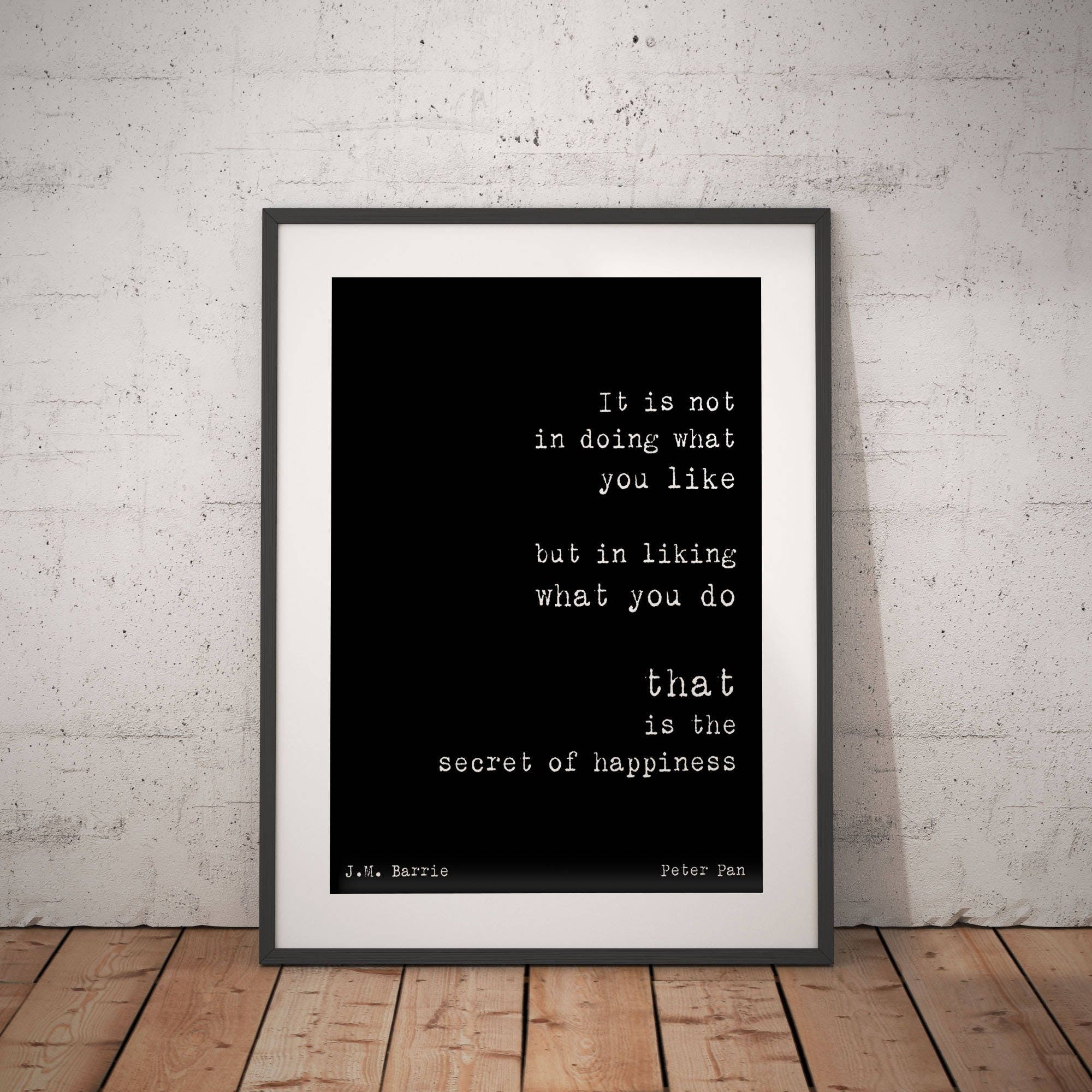 Secret Of Happiness Peter Pan Print, Unframed Black And White Art