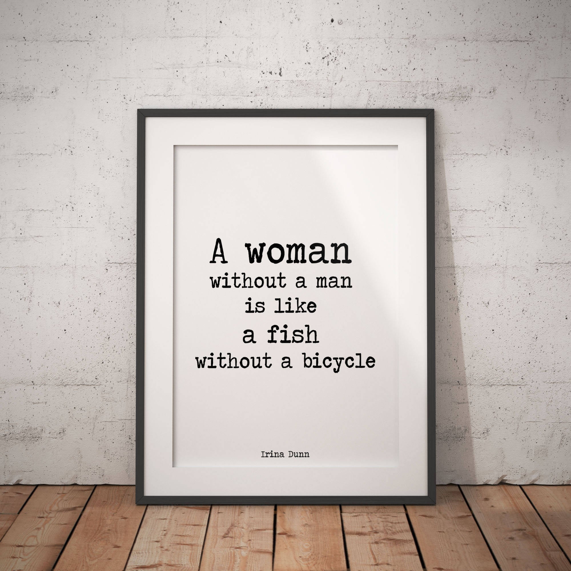 Woman Without A Man Literary Wall Art - BookQuoteDecor
