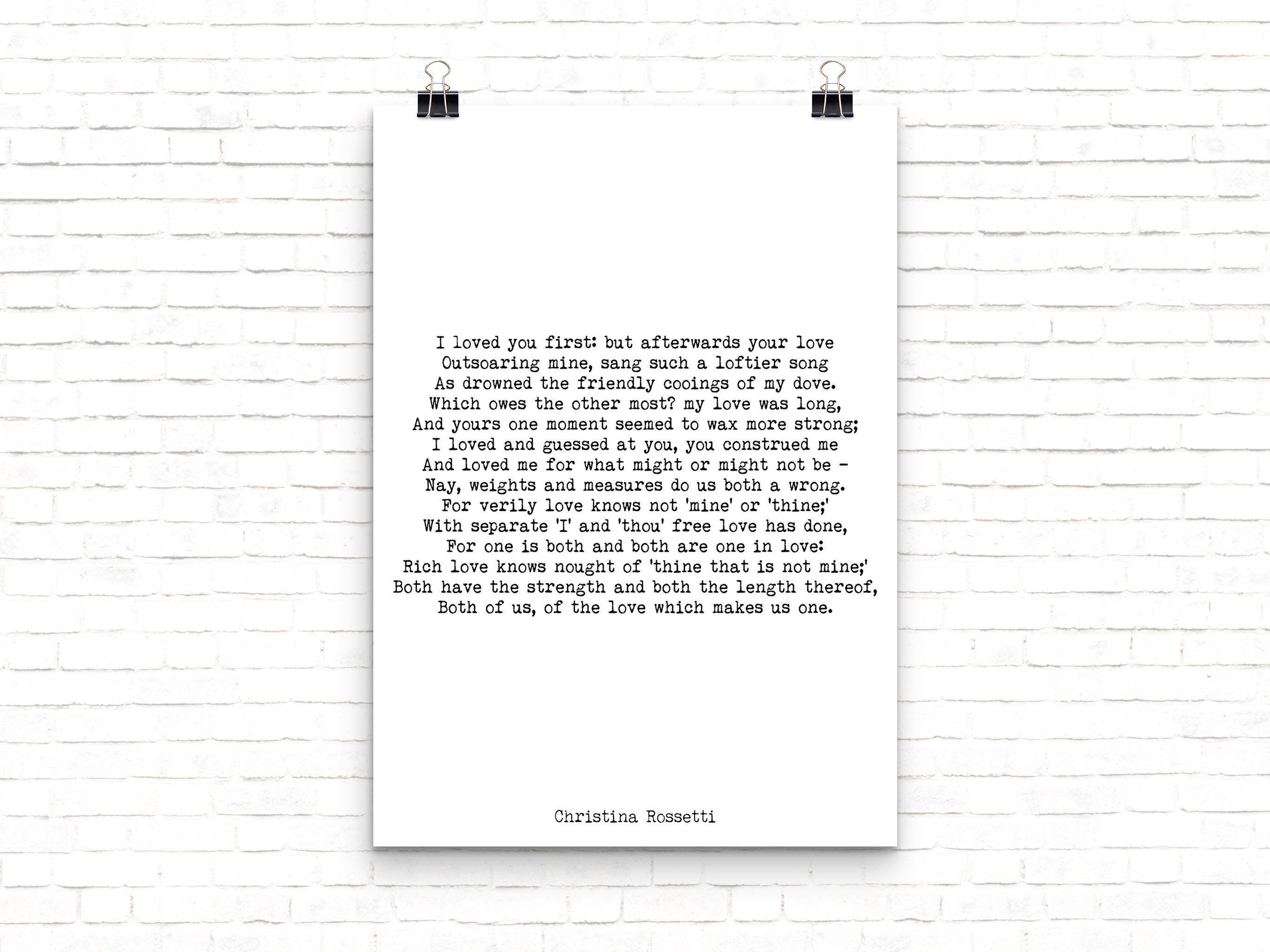 Christina Rossetti I Loved You First - BookQuoteDecor