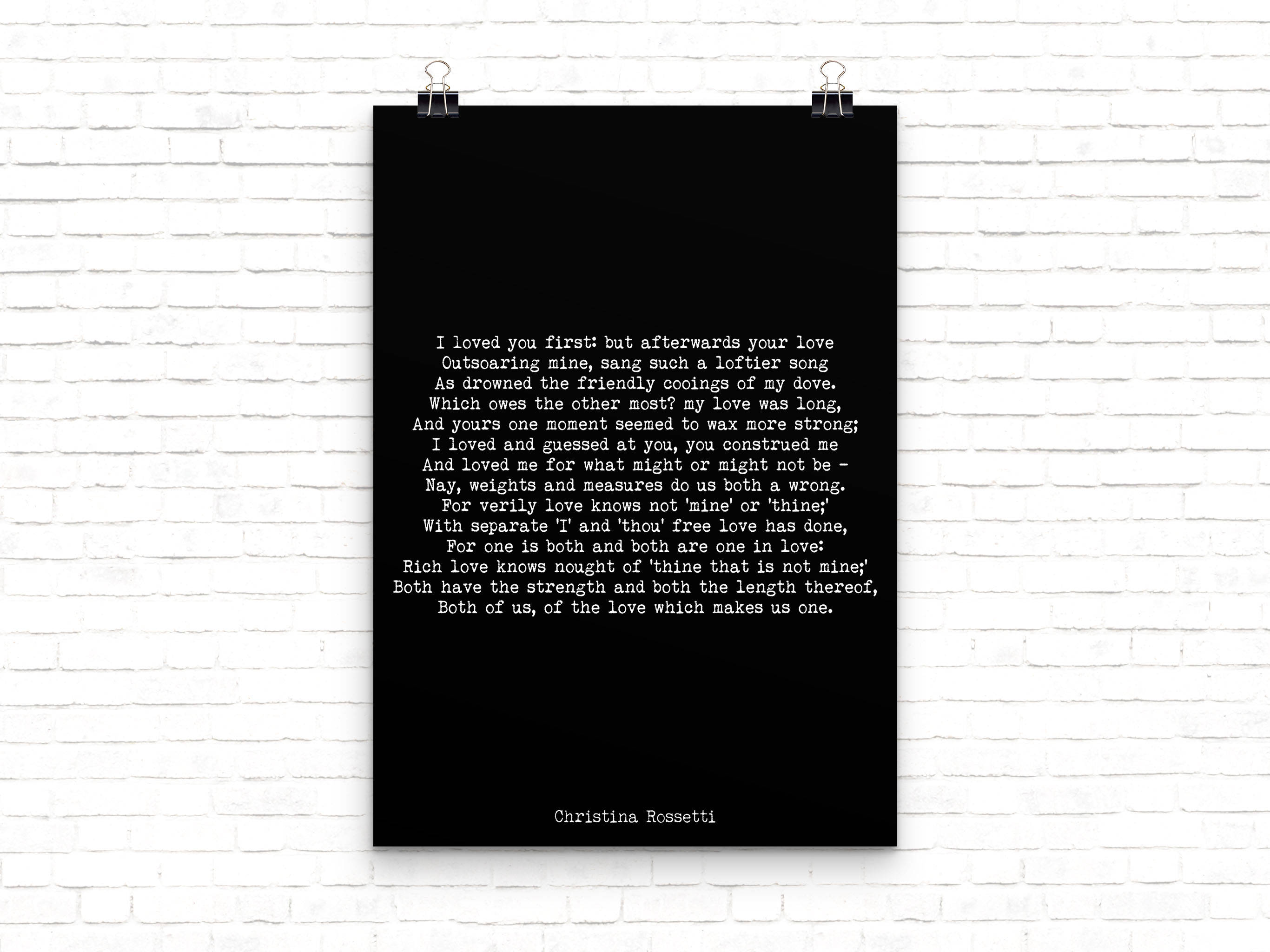 Christina Rossetti I Loved You First - BookQuoteDecor