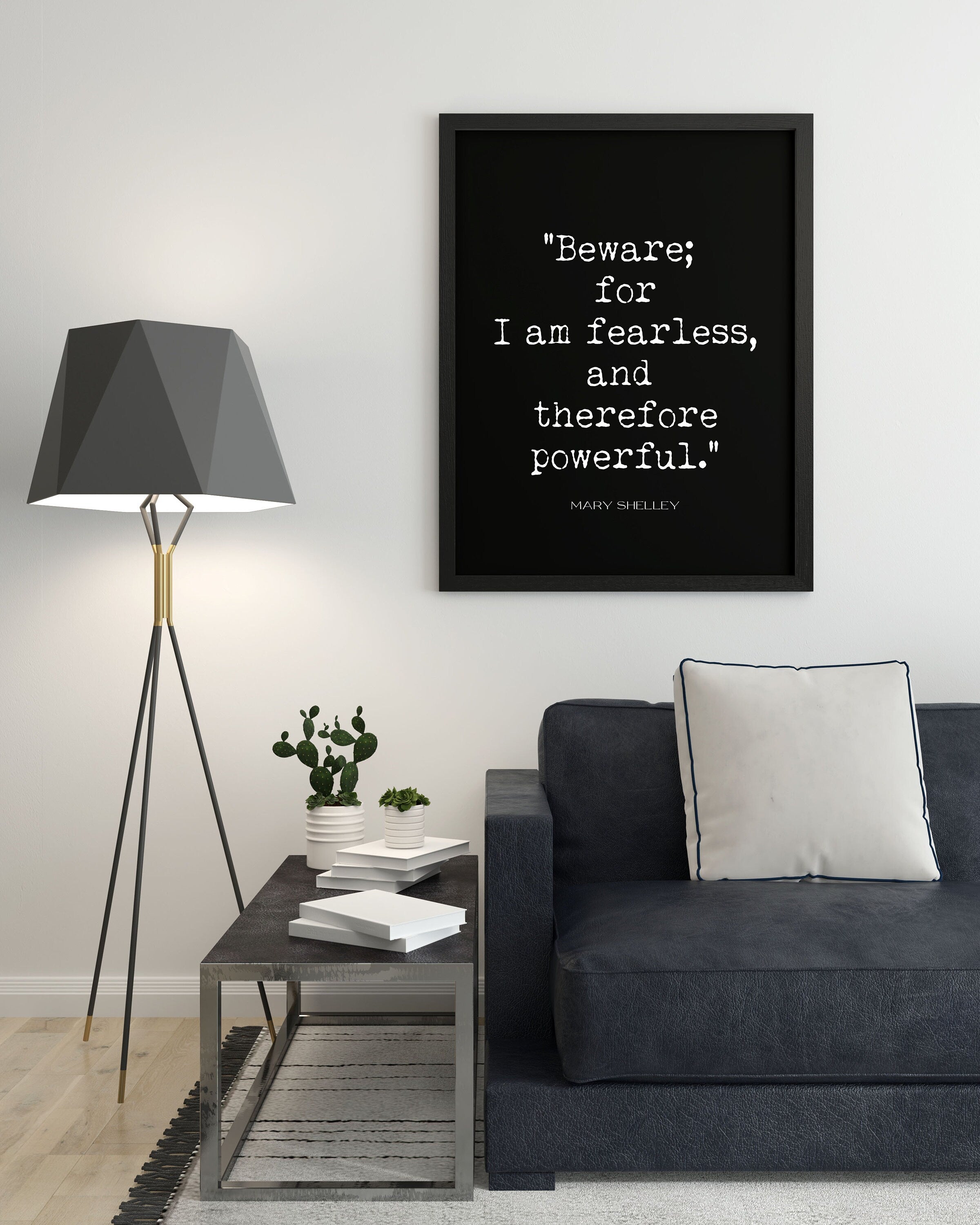I Am Fearless I Am Powerful Art Print, Mary Shelley Female Bedroom Art –  BookQuoteDecor